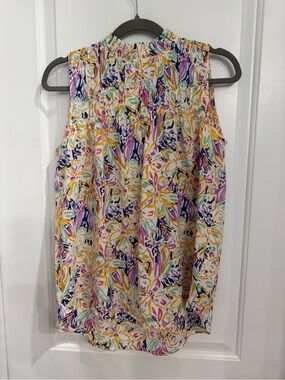 JODIFL Sleeveless Floral Print Top in White, Yellow & Purple